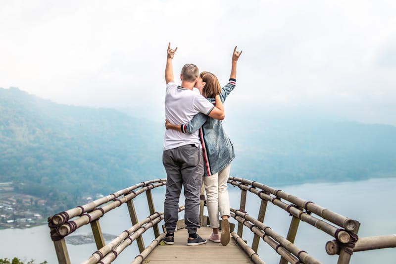 Couple enjoying an outdoor date together