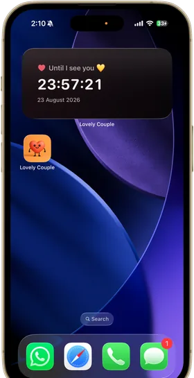 A Lovely countdown widget on an iPhone lock screen